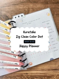 Kuretake clean color dot test: happy planner